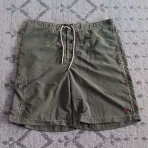 Polo Ralph Lauren Board Shorts Men's Medium Olive Green Mesh-Lined